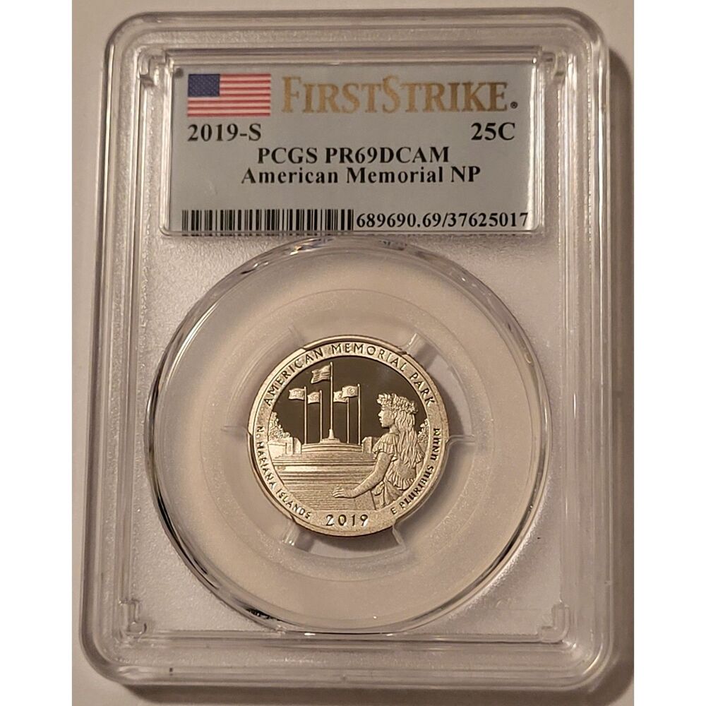 2019 S Clad American Memorial NP Quarter Proof PR69 DCAM PCGS First Strike